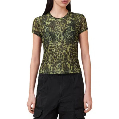 Allsaints Ellie Mesh T-shirt In Green