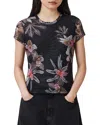Allsaints Ellie Mesh Floral Print Slim T-shirt