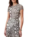 Allsaints Ellie Mesh Snake Print T-shirt In Flow Ecru