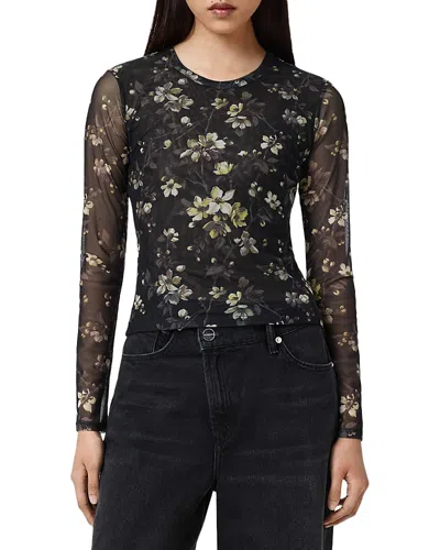 Allsaints Ellie Mesh Top In Black