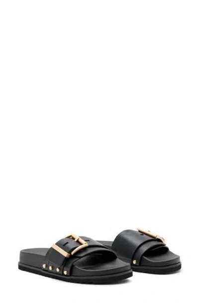 Allsaints Ellie Stud Slide Sandal In Black