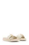 Allsaints Womens Parchment Whit Ellie Buckle-embellished Leather Sandals In Parchment White