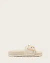 Allsaints Womens Parchment Whit Ellie Buckle-embellished Leather Sandals In Chalk White