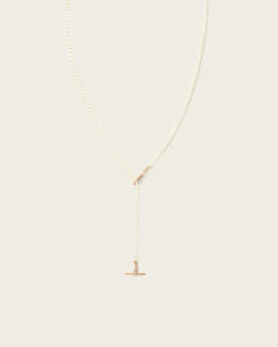 Allsaints Ellie Y Shape Necklace In White