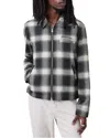 Allsaints Ellis Checked Embroidered Zip Up Jacket In Ink