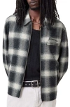 Allsaints Ellis Checked Embroidered Zip Up Jacket In Ink