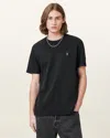 Allsaints Ellis Waffle Texture Crew Neck T-shirt In Jet Black