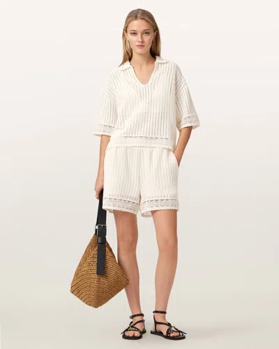 Allsaints Elma Mid Rise Crochet Cotton Shorts