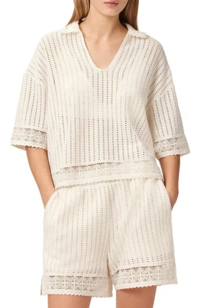 Allsaints Elma Crochet-knit Top In Neutral