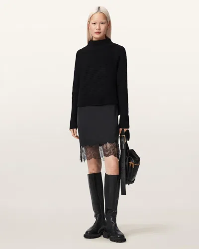 Allsaints Eloise 2-in-1 Sweater Dress In Black