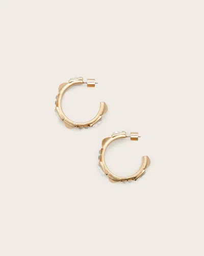 Allsaints Elora Embellished Hoop Earrings In Warm Brass