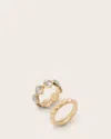 Allsaints Elora Mixed Ring Set In Warm Brass