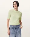 Allsaints Elsie Merino Cashmere Blend T-shirt In Jade Green