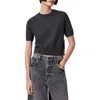 Allsaints Elsie Wool Cashmere Tee In Charcoal Blue