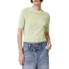 Allsaints Elsie Short Sleeve Wool & Cashmere Sweater In Jade Green