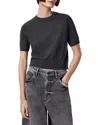 Allsaints Elsie Wool Cashmere Tee In Charcoal Blue