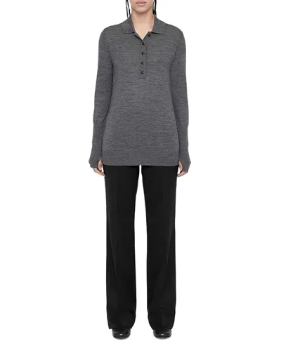 Allsaints Elysia Mid Rise Slim Fit Pants In Black