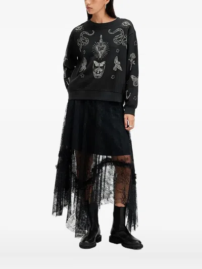 ALLSAINTS EMBELLISHED CREW-NECK SWEATSHIRT