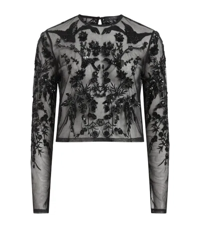 Allsaints Embellished Greta Top In Black