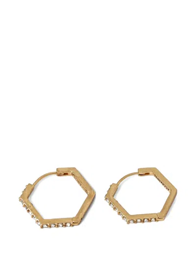 Allsaints Embellished Hoop Earrings In Gold