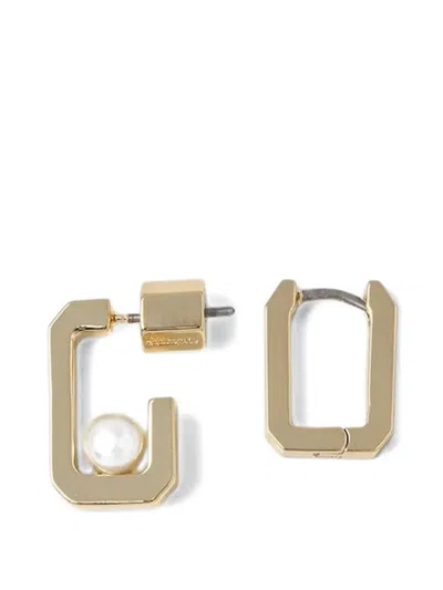 Allsaints Embellished Rectangle Earrings (set Of Three) In Gold
