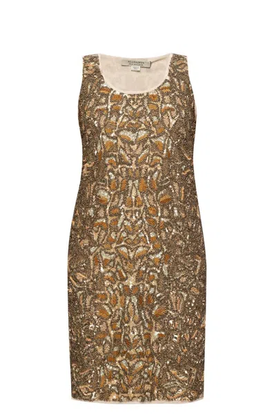 Allsaints Embellished Sleeveless Dress In Multicolour