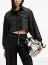 Allsaints Embellished-sleeves Denim Jacket In Black