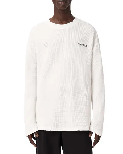 Allsaints Emblem Crewneck Logo Shirt In White