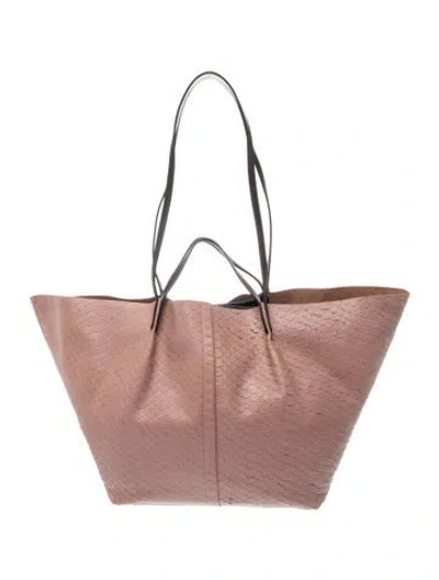 Pre-owned Allsaints Embossed Leather Bucket Bag In Pink
