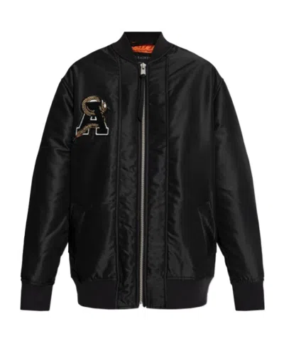 Allsaints Embroidered Bomber Jacket In Black