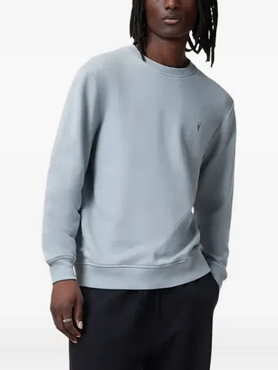Allsaints Embroidered Crew-neck Sweatshirt In Blue