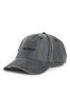 Allsaints Embroidered Logo Baseball Cap In Gray