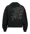Allsaints Womens Pippa Crystal-embellished Cotton-blend Hoody Black In Black
