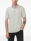Allsaints Mode Merino Short Sleeve Ramskull Polo Shirt In Neutral
