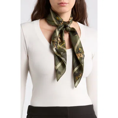 Allsaints Emerge Silk Square Scarf In Green