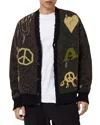 Allsaints Emotive Oversized Jacquard Cardigan In Black