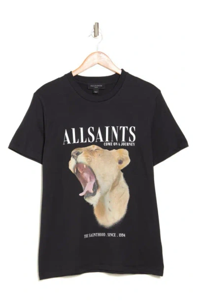 Allsaints Empera Cotton Graphic T-shirt In Black