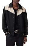 Allsaints Endleton Contrast Bomber Jacket In Black