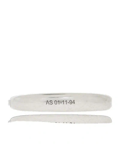 Allsaints Engraved Minimalist Bracelet In Metallic