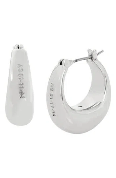Allsaints Engraved Small Tube Hoop Earrings