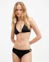 Allsaints Eric Side String Bikini Bottom In Black Shine
