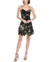 Allsaints Erica Iona Jacquard V-neck Mini Dress In Black