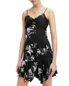Allsaints Erica Iona Jacquard V-neck Mini Dress In Black