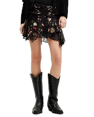 Allsaints Erica Kora Mini Skirt In Black