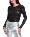 Allsaints Eris Metallic Leopard Print Top In Black