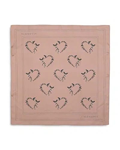 Allsaints Escalera Blush Silk Bandana In Pink