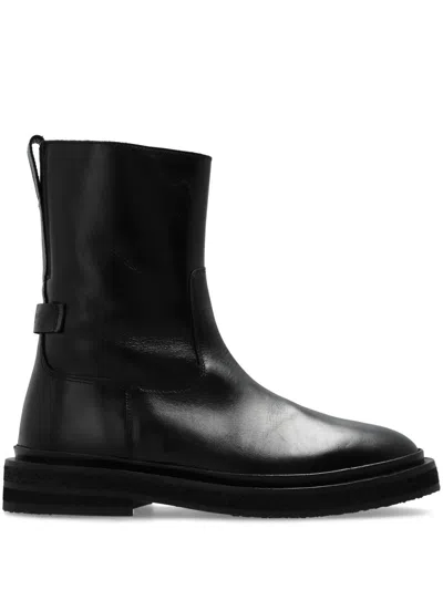 Allsaints Escher Leather Boots In Black