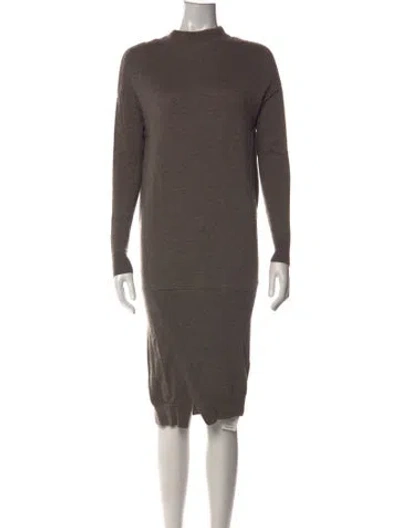 Pre-owned Allsaints Escorial Wool Knee-length Dress In Neutrals