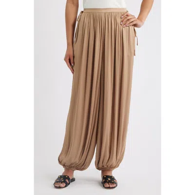 Allsaints Eshe Tie Detail Pleated Balloon Pants In White