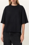 Allsaints Esme Amelie Crochet Heart Back T-shirt In Black